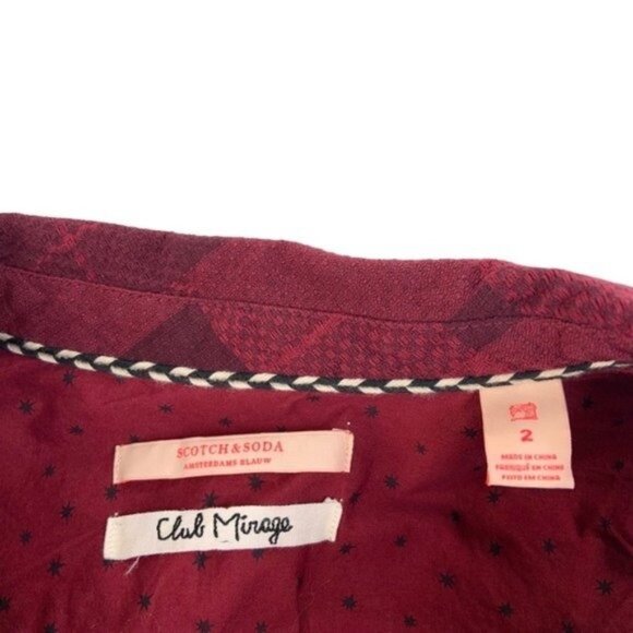 Scotch and Soda Club Mirage Button Down Shirt in Marroon - Picture 4 of 6